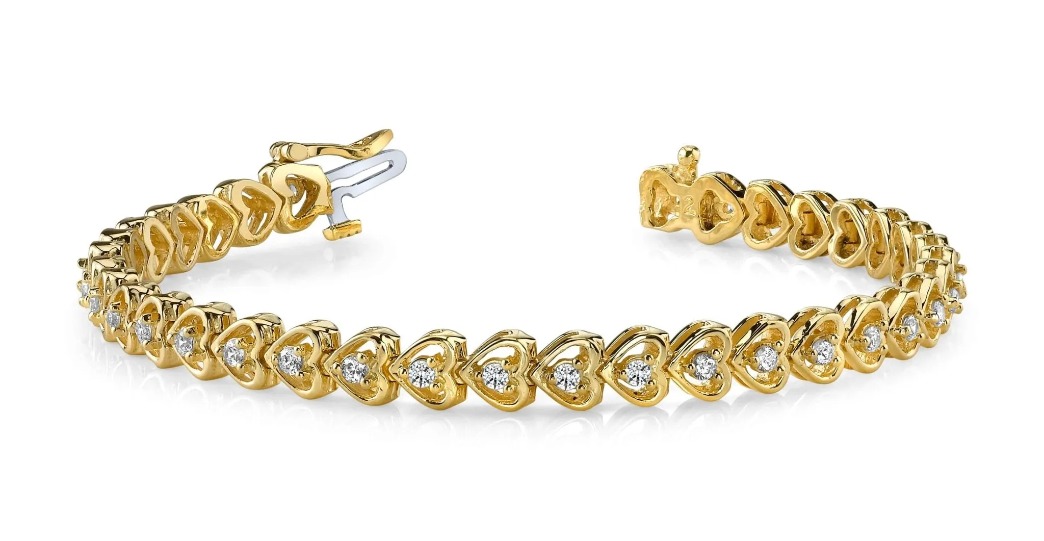 Floating Diamond Heart Diamond Bracelet with 1.96 ct.(finished) 2.5mm