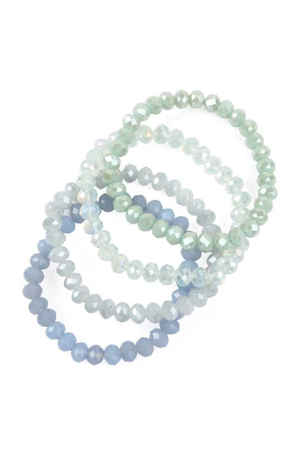 Four Line Crystal Bead Stretch Bracelets- 14 Colors