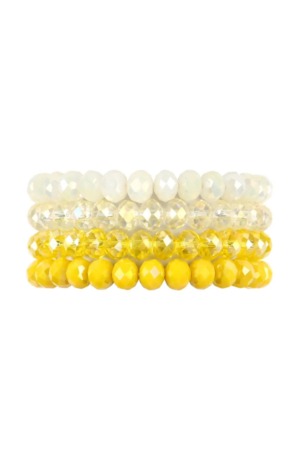 Four Line Crystal Bead Stretch Bracelets- 14 Colors
