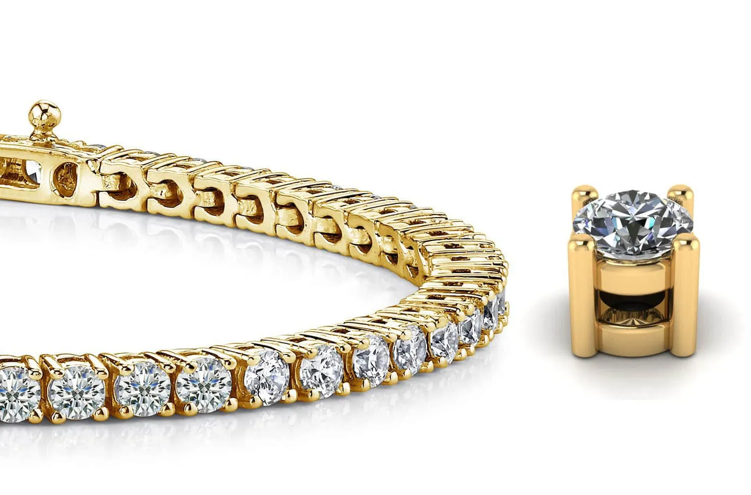 Four Prong Classic Lab-Grown Diamond Tennis Bracelet with 6.98 ct.(finished) 3.5mm