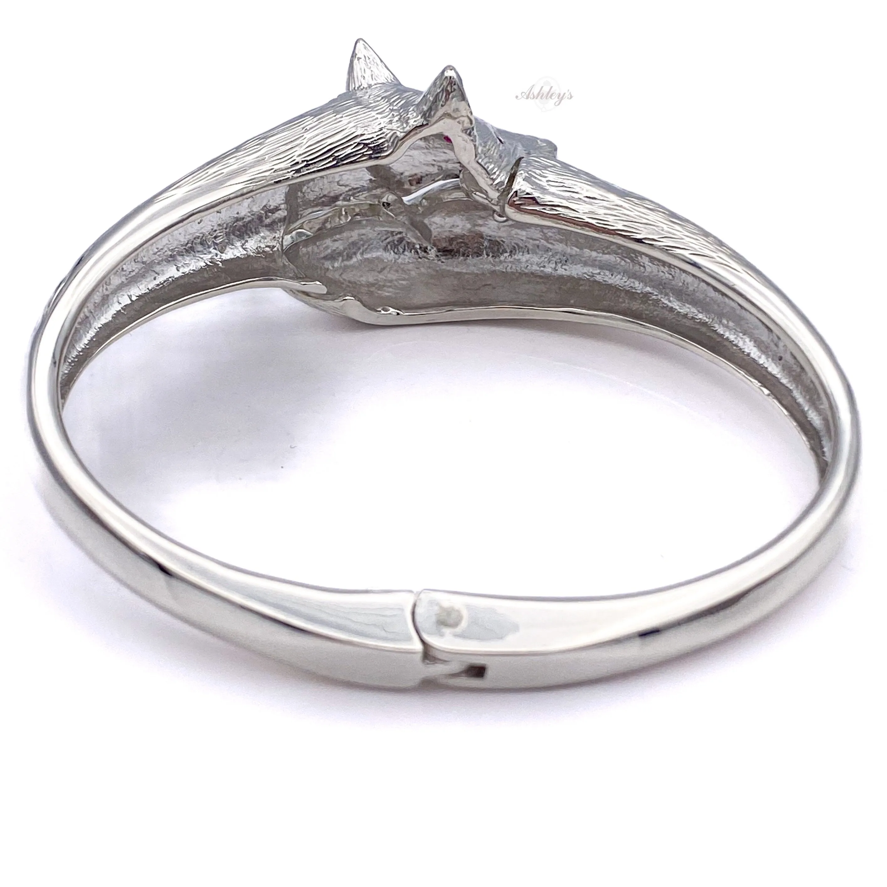 Fox Bangle Bracelet, Sterling Silver