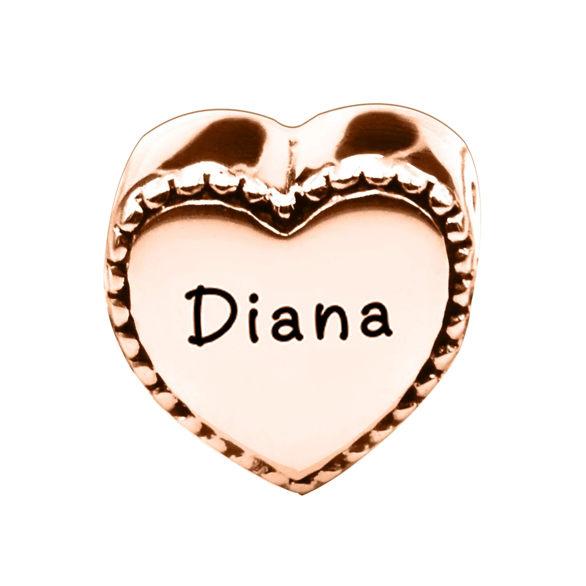 Framed Heart Personalised Charm for Moments Bracelet