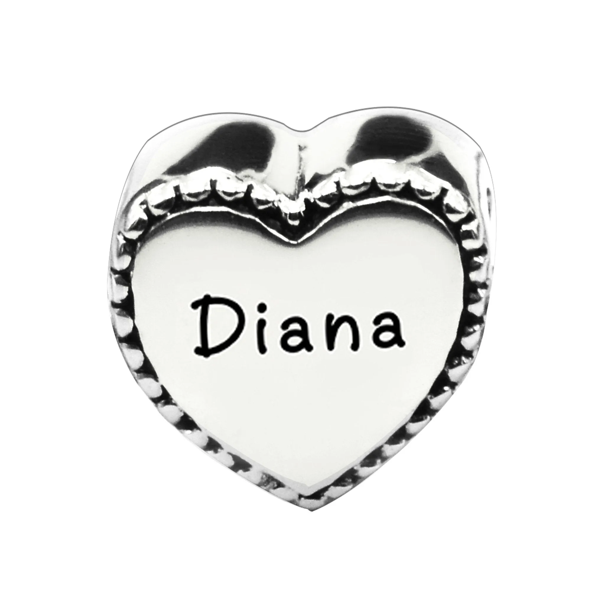 Framed Heart Personalised Charm for Moments Bracelet
