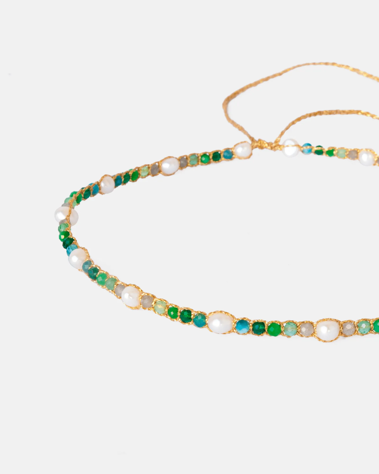 Fresh Water Pearl & Gemstone Symphony Choker| Gold