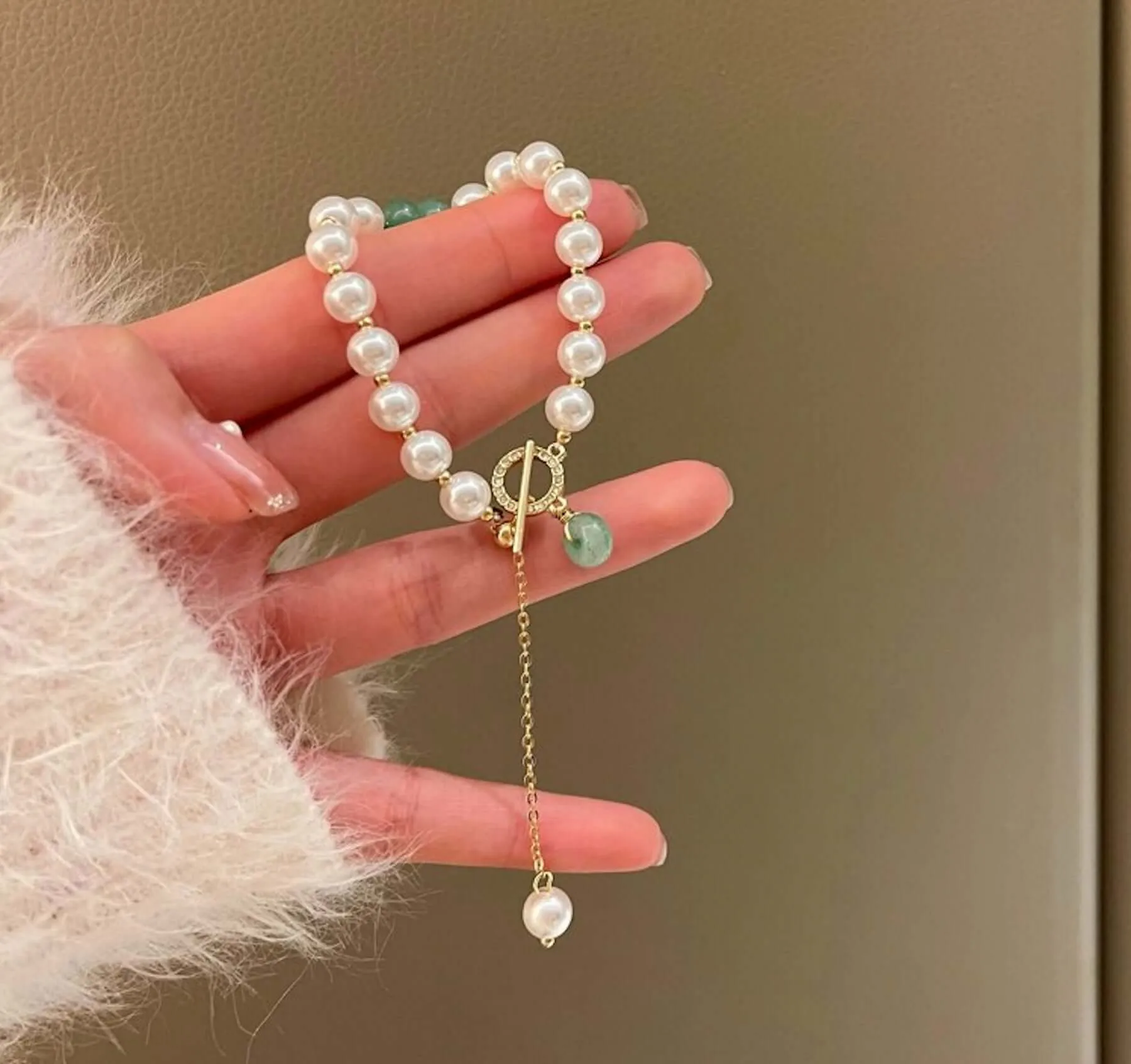 FRESHWATER PEARL AVENTURINE BRACELET