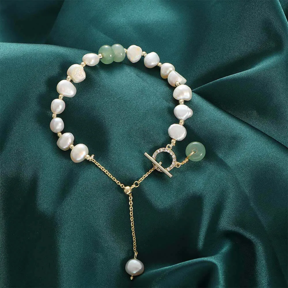 FRESHWATER PEARL AVENTURINE BRACELET
