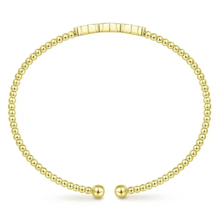 Gabriel & Co. Bujukan Bead Cuff Bracelet with Cluster Diamond Hexagon Stations BG4117-65Y45JJ