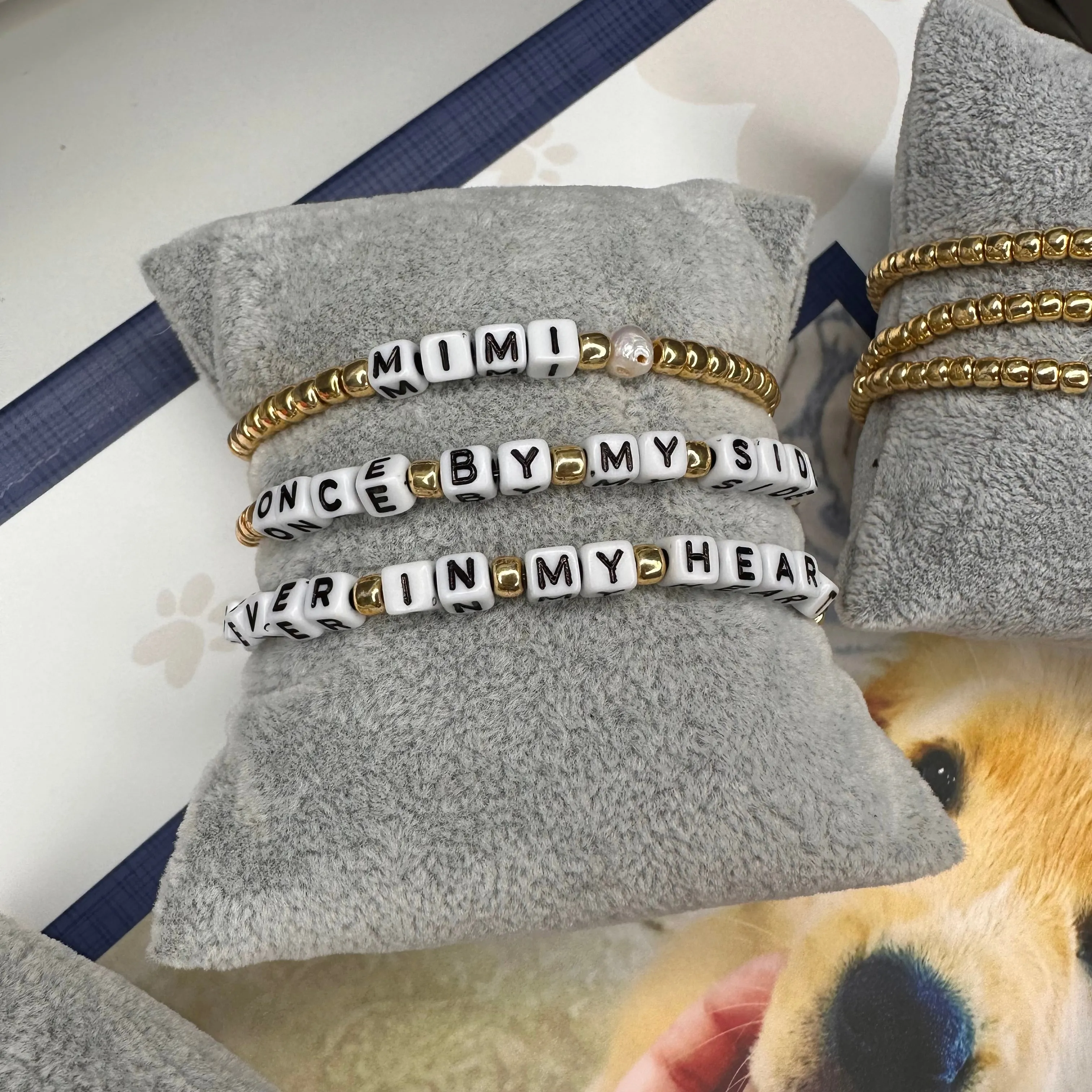 Galvanized Glass Beads and Read Crystals or Beads Pet Lover Bracelet 430-09 | Erika Williner Designs
