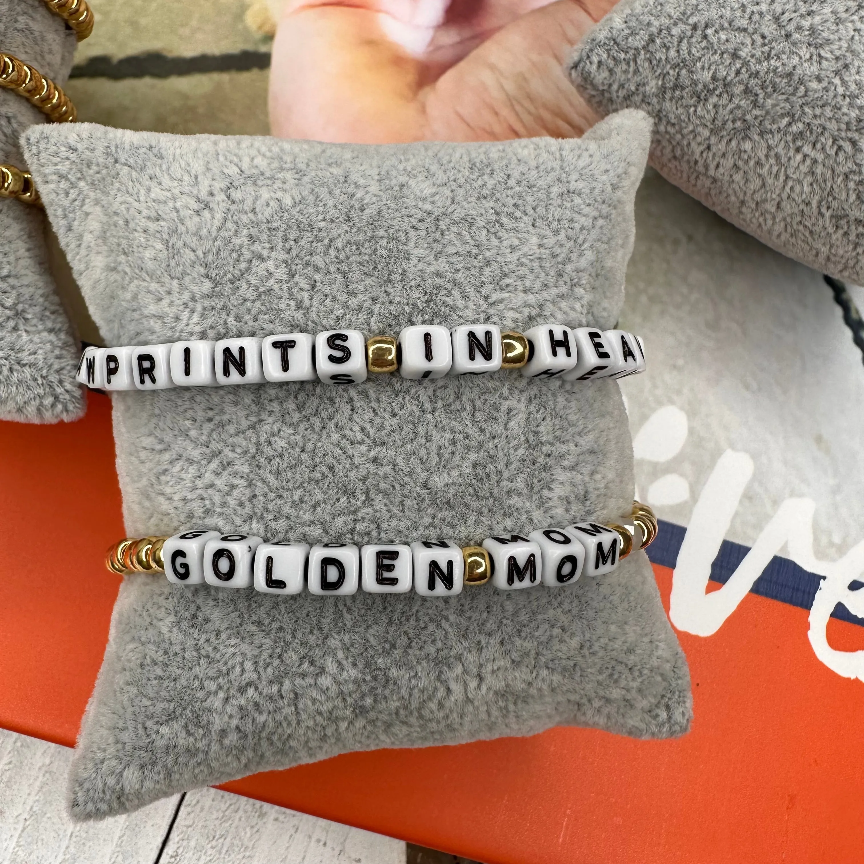 Galvanized Glass Beads and Read Crystals or Beads Pet Lover Bracelet 430-09 | Erika Williner Designs