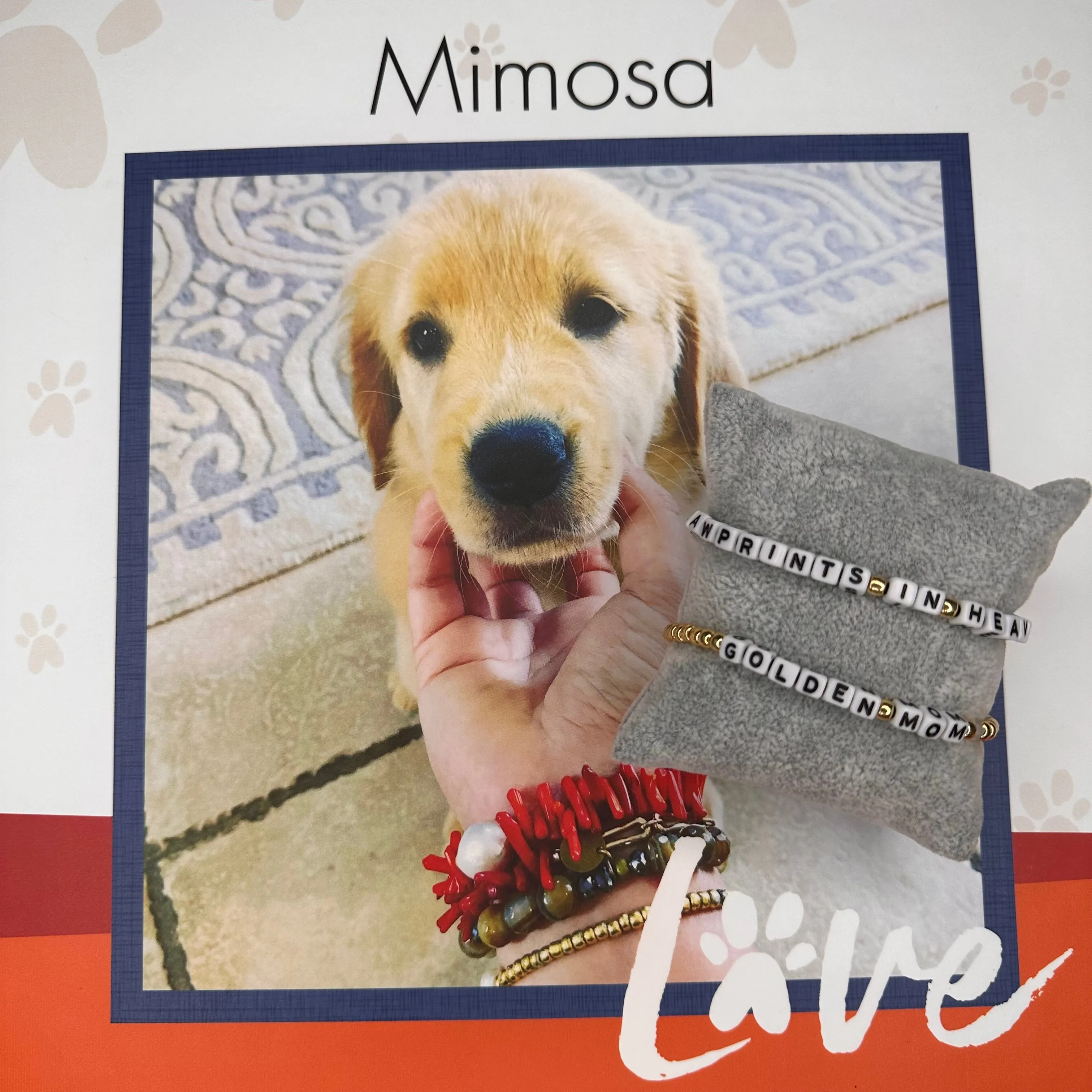 Galvanized Glass Beads and Read Crystals or Beads Pet Lover Bracelet 430-09 | Erika Williner Designs