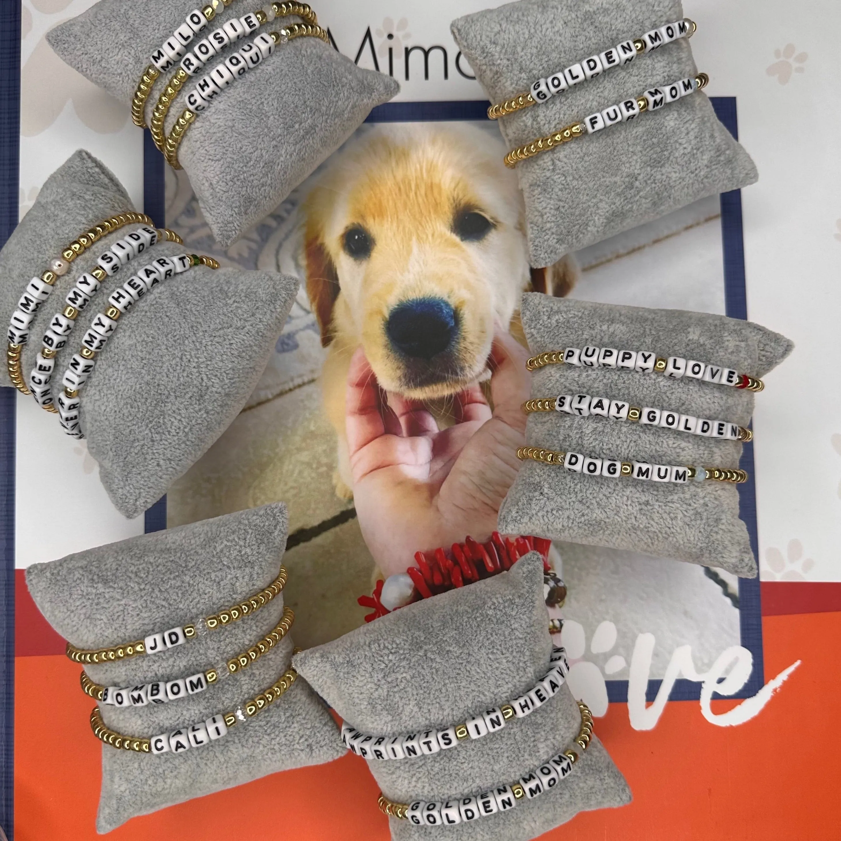 Galvanized Glass Beads and Read Crystals or Beads Pet Lover Bracelet 430-09 | Erika Williner Designs