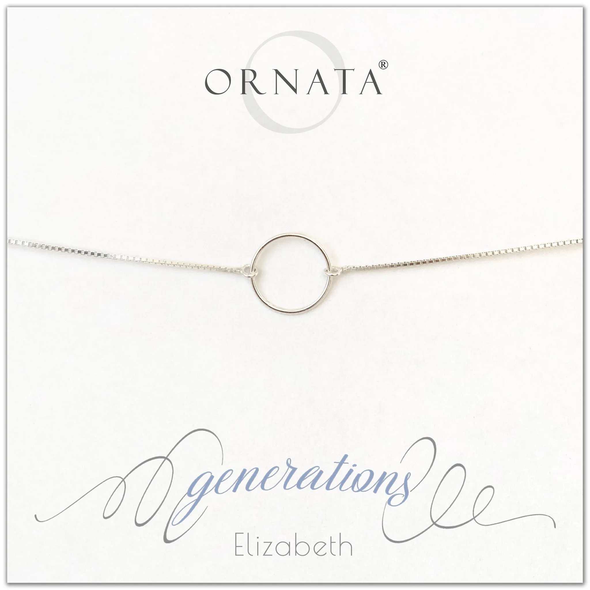 “Generations” Sterling Silver Bolo Bracelet on Personalized Jewelry Card
