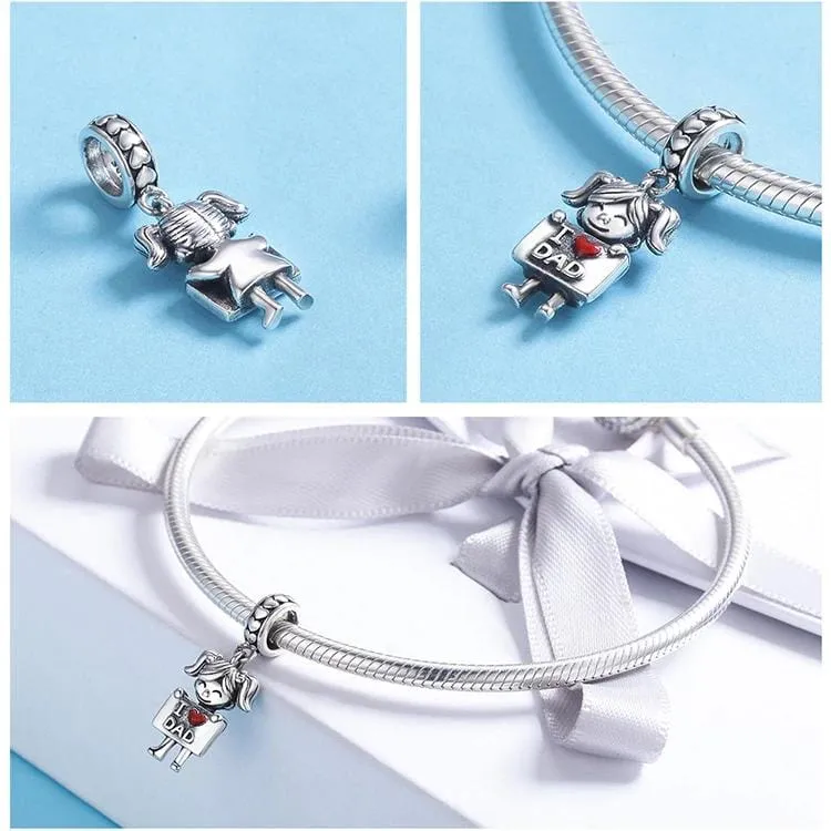 Girl I Love Dad Pendant Charm