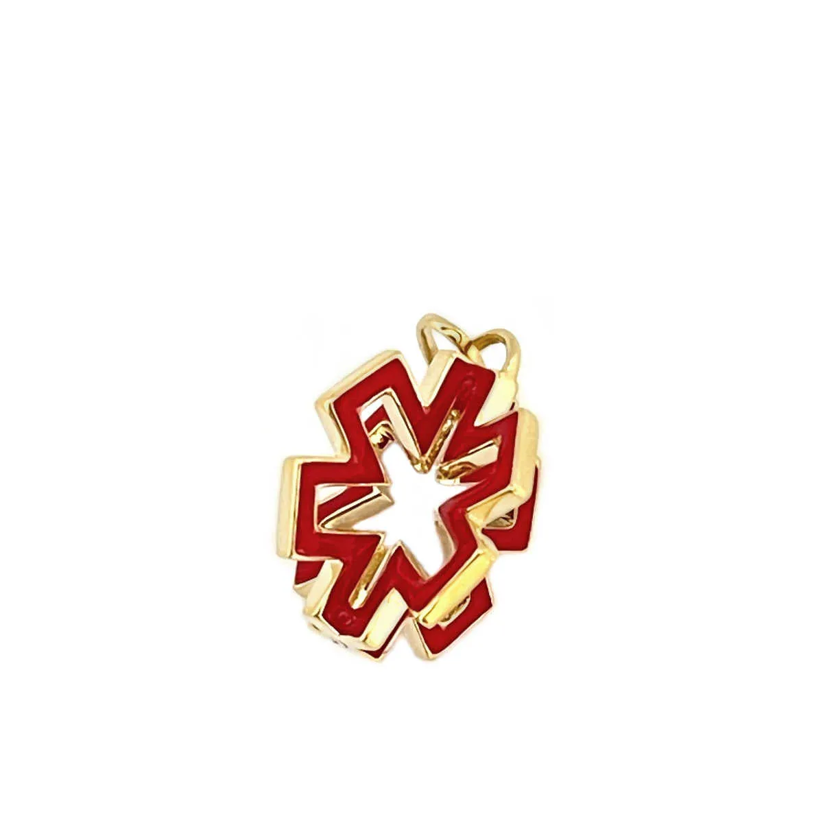Gold 3D Star of Life Medical Charm