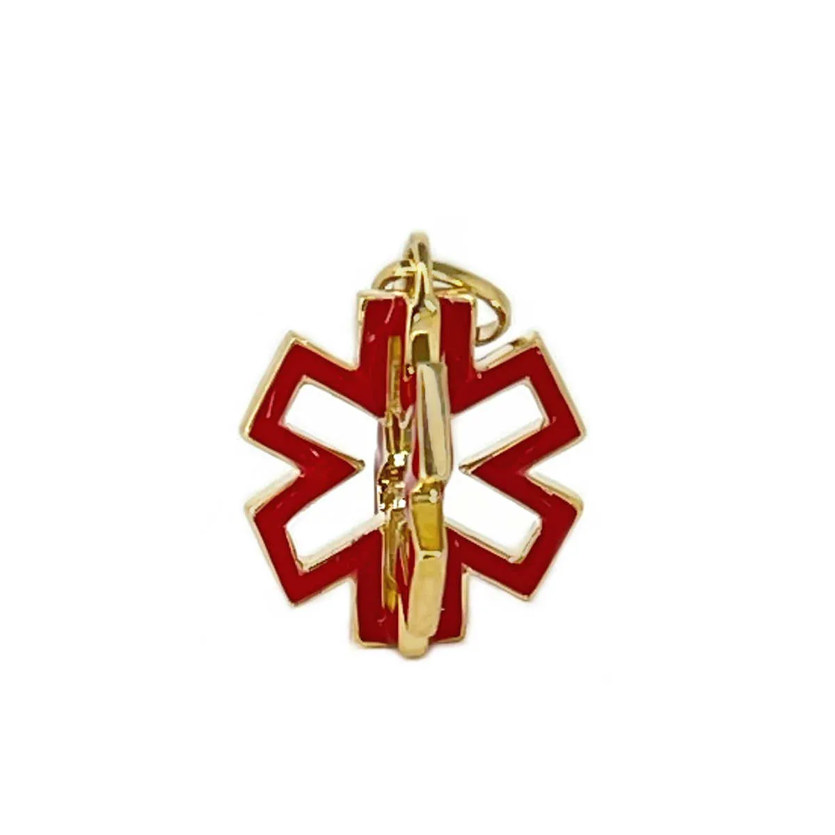 Gold 3D Star of Life Medical Charm