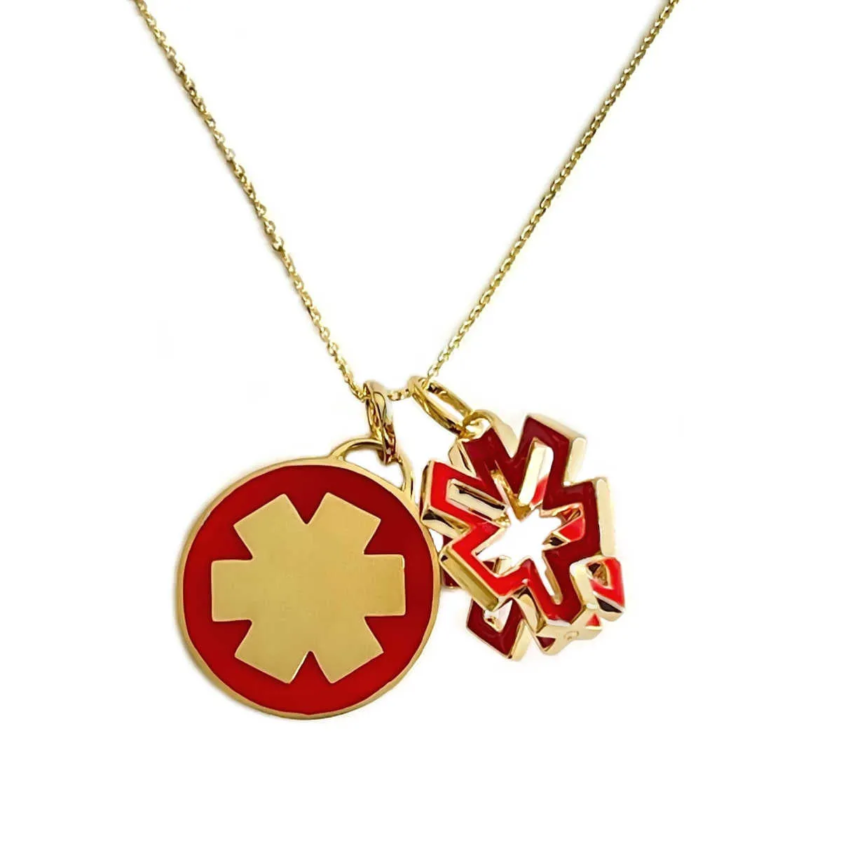 Gold 3D Star of Life Medical Charm