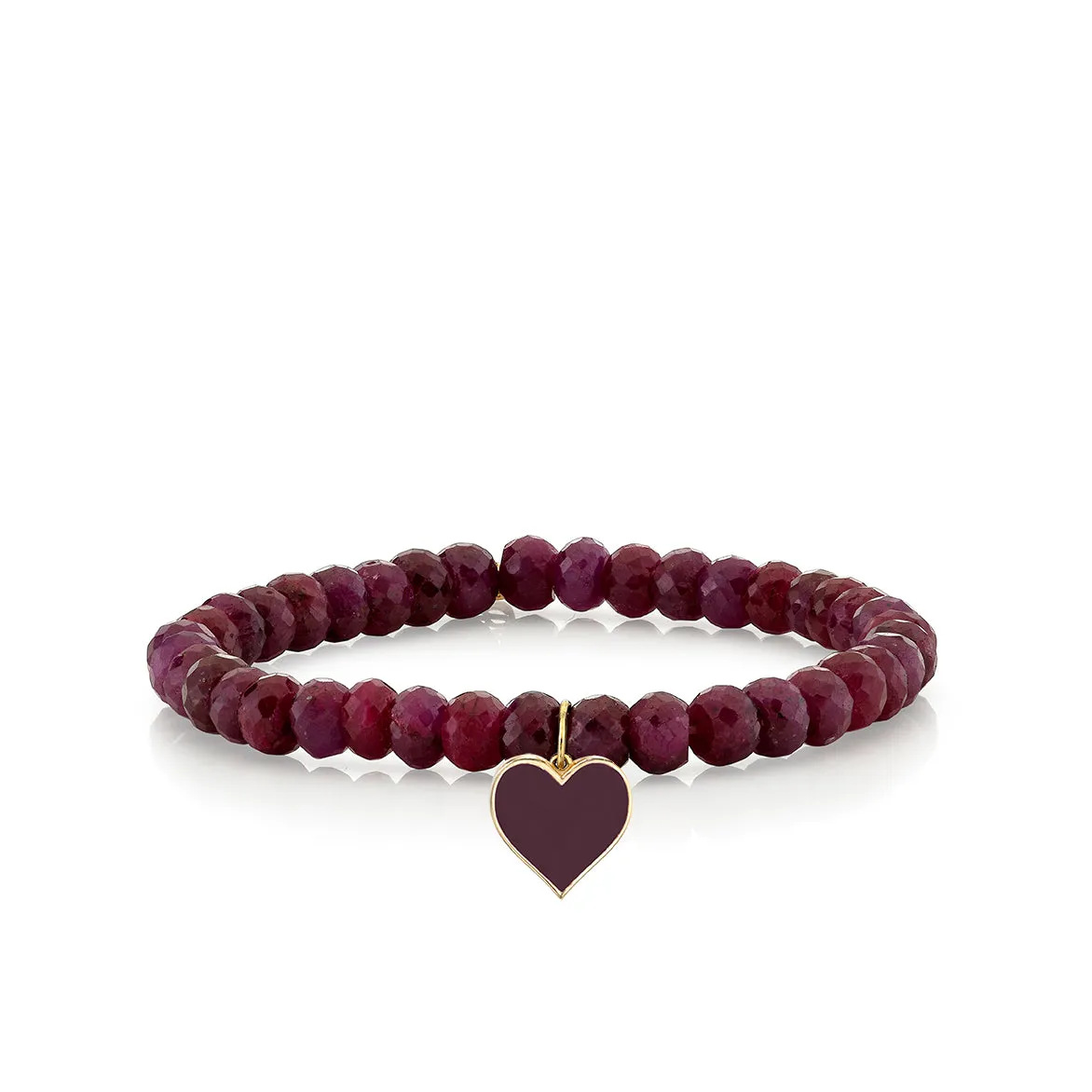 Gold & Enamel Small Heart on Ruby
