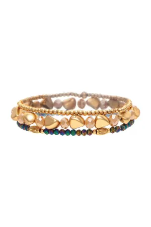 Gold Crystal and Bead Bracelet