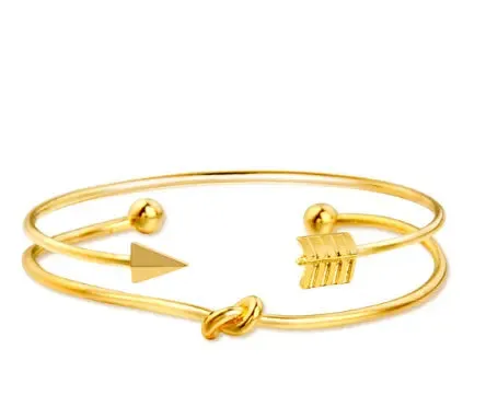 Gold Crystal Heart Bracelet Set for Weddings