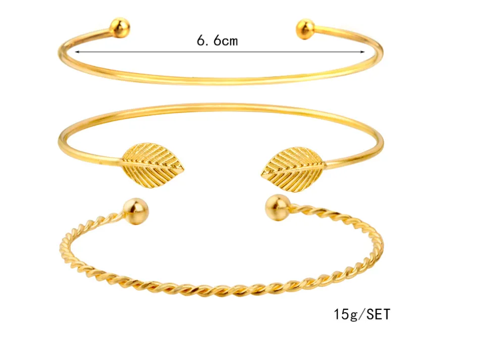 Gold Crystal Heart Bracelet Set for Weddings