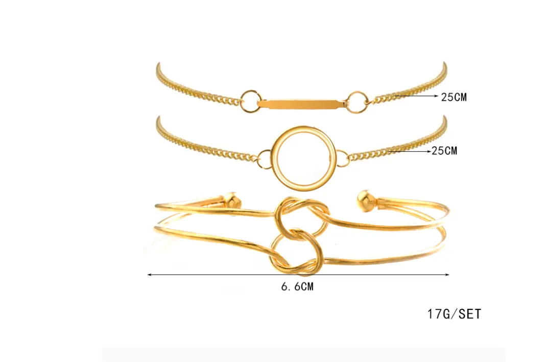 Gold Crystal Heart Bracelet Set for Weddings