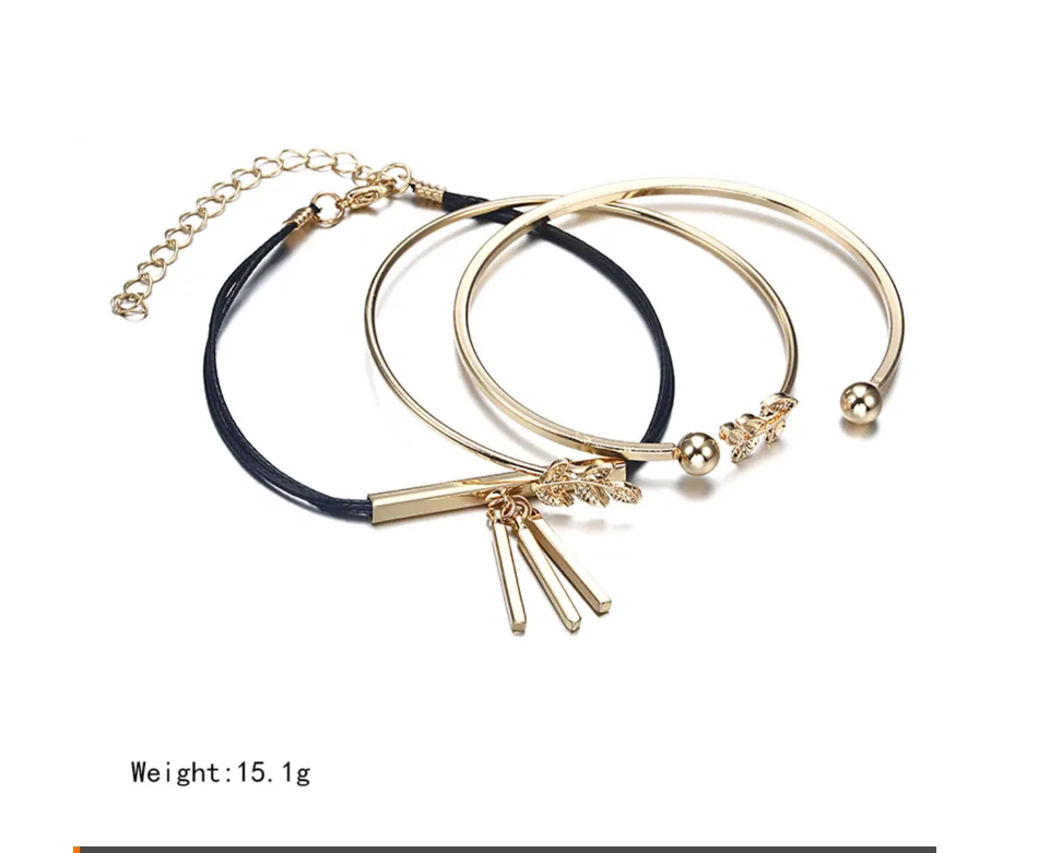 Gold Crystal Heart Bracelet Set for Weddings