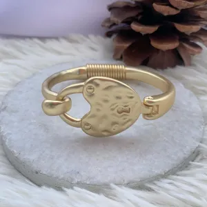 Gold Heart Lock Bracelet