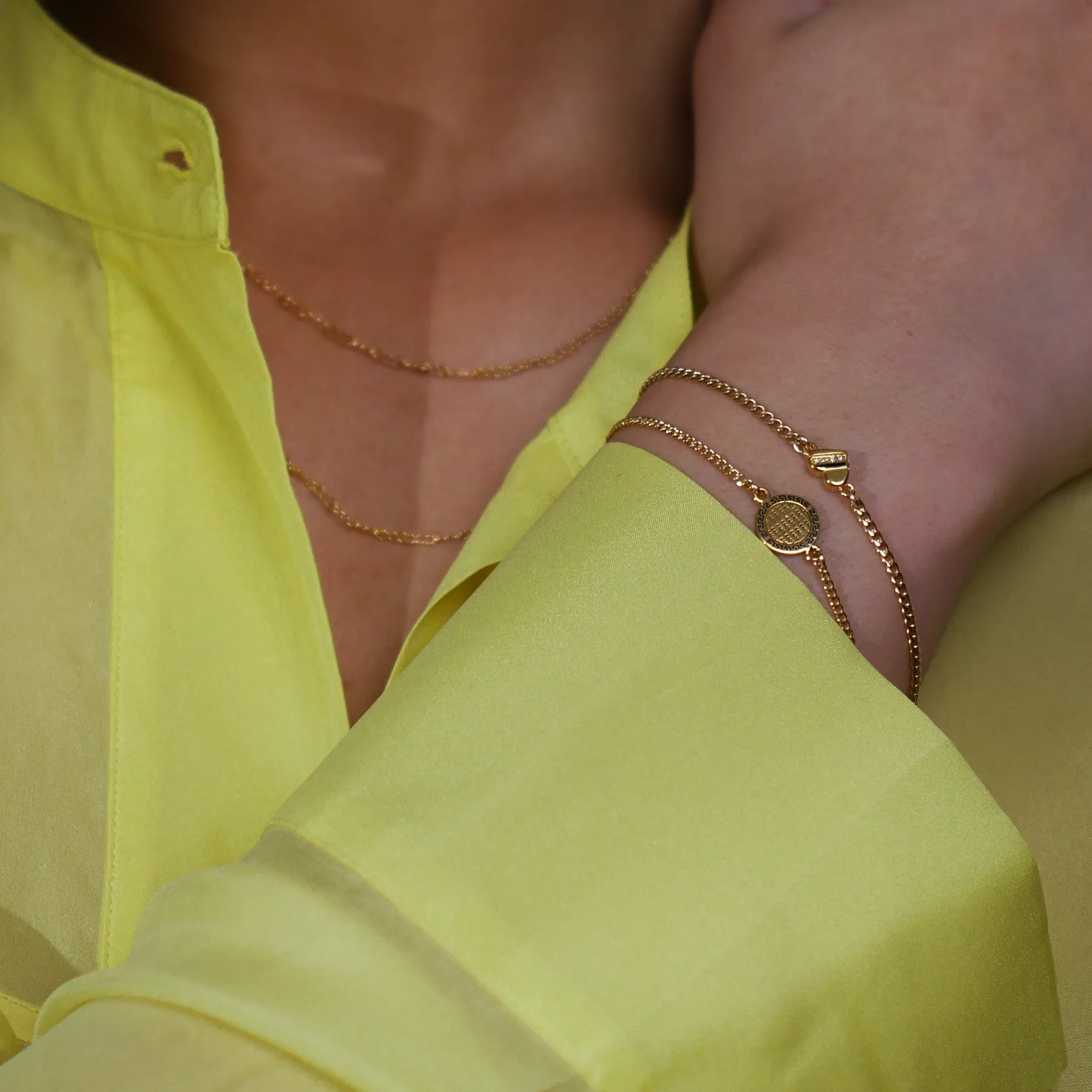 Gold Love Heart Charm Bracelet