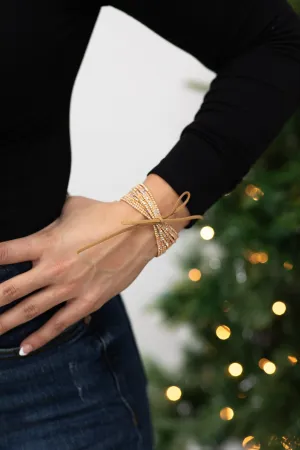 Gold Rhinestone Bracelet Set