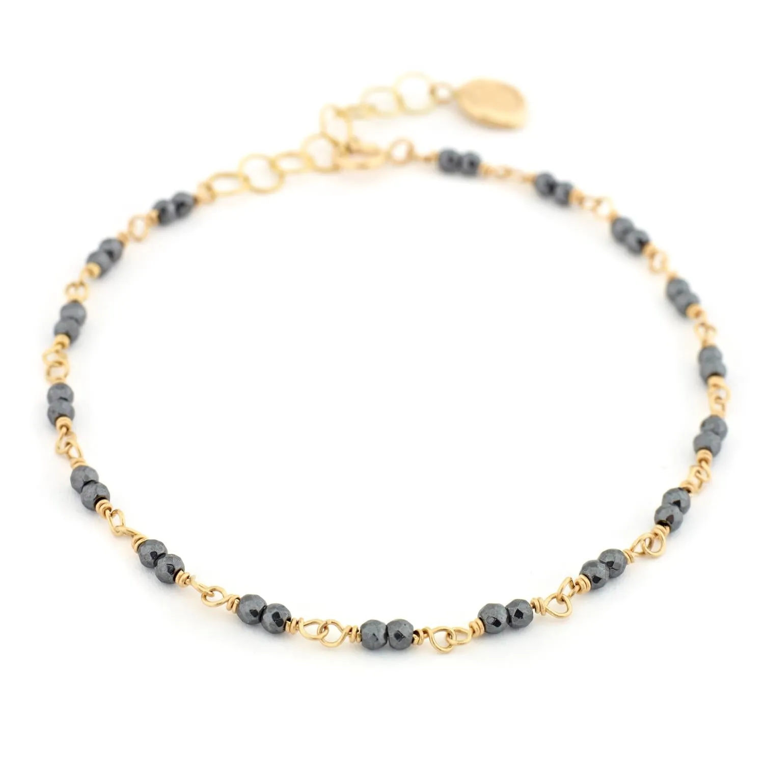 Gold Tied Hematite Bracelet