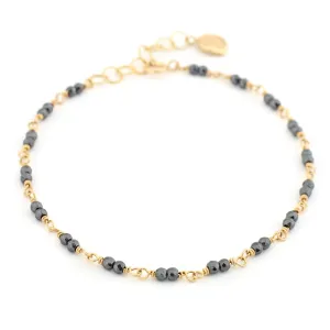 Gold Tied Hematite Bracelet