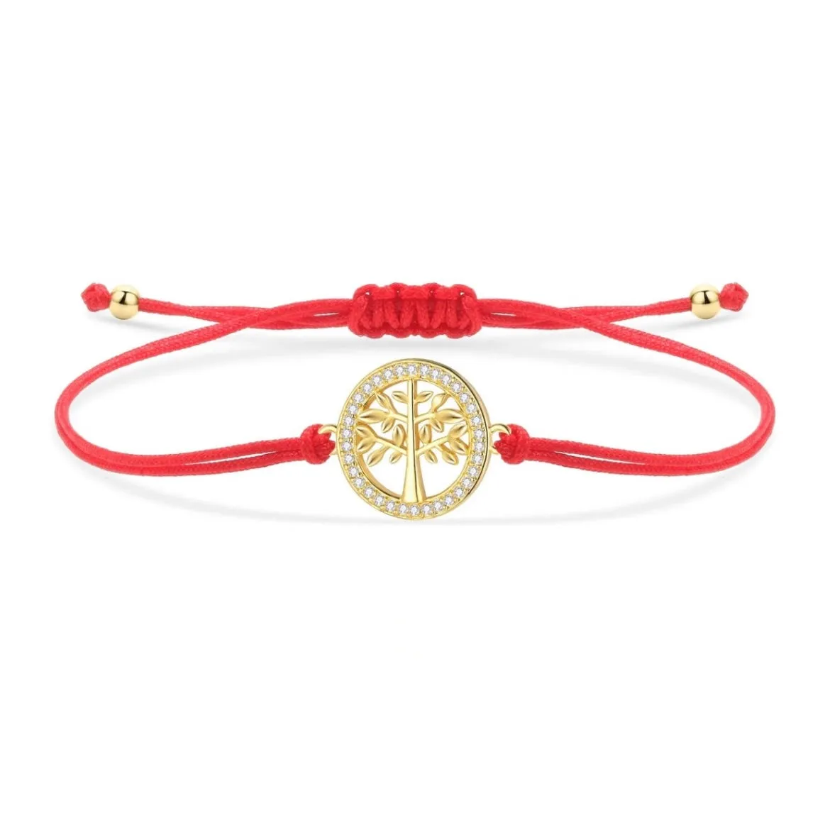 Gold Tree of Life Charm Red String Protection Bracelet