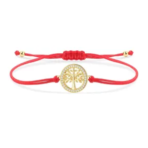 Gold Tree of Life Charm Red String Protection Bracelet