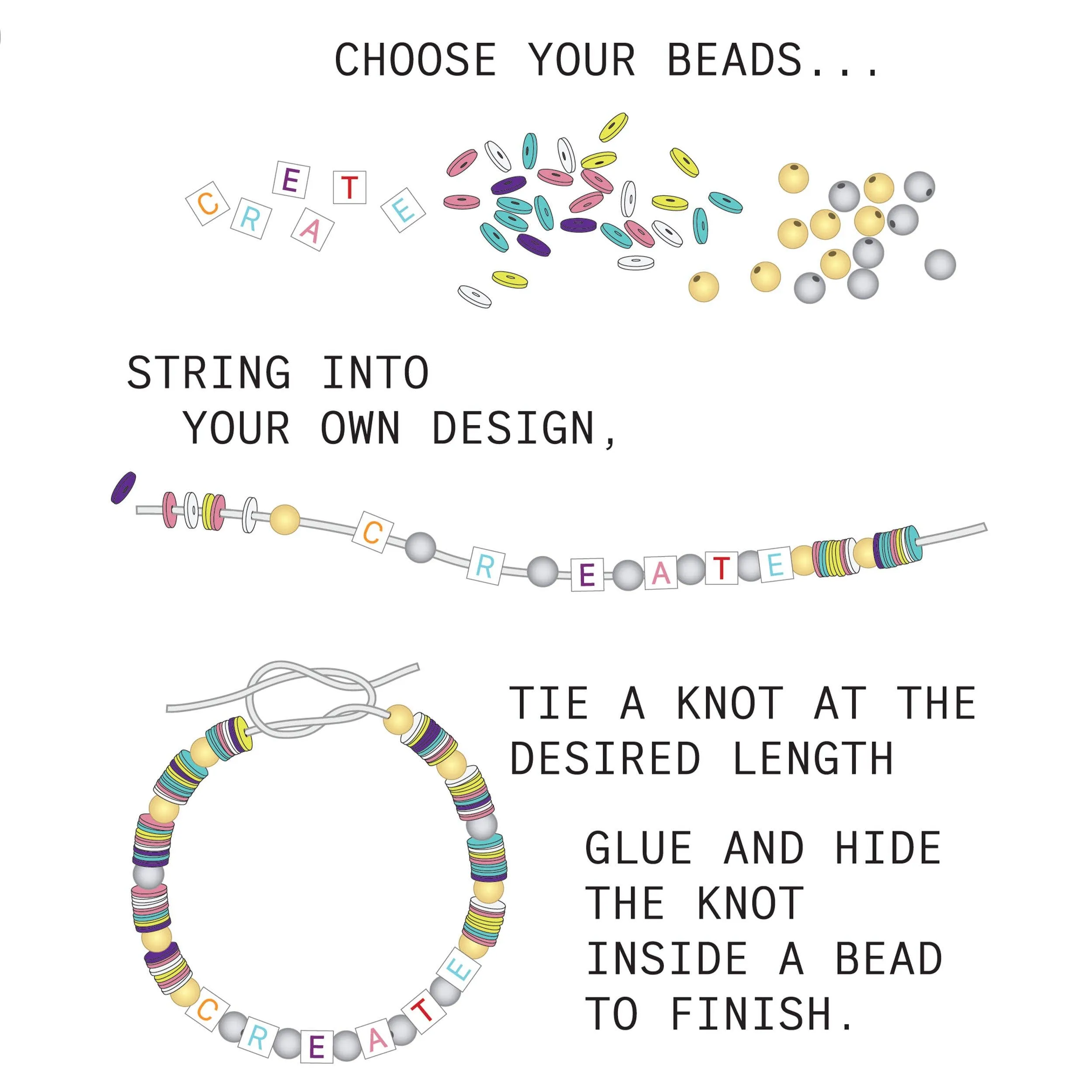 Gold Valentine XOXO - DIY Bead Kit