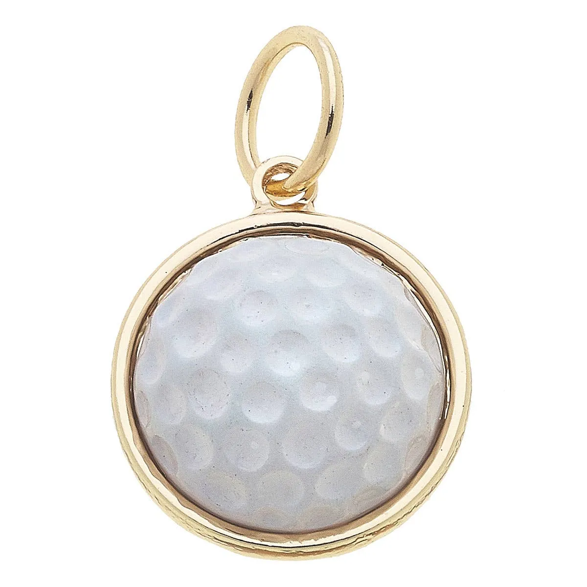 Golf Ball Enamel Charm in White