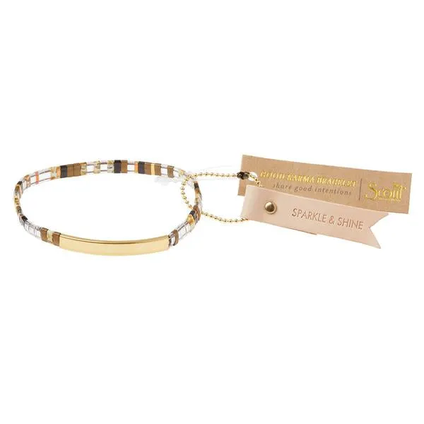 Good Karma Miyuki Bracelet - Sparkle & Shine // Topaz/Gold