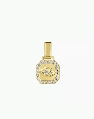 GORJANA SHIMMER EVIL EYE TAG CHARM GOLD