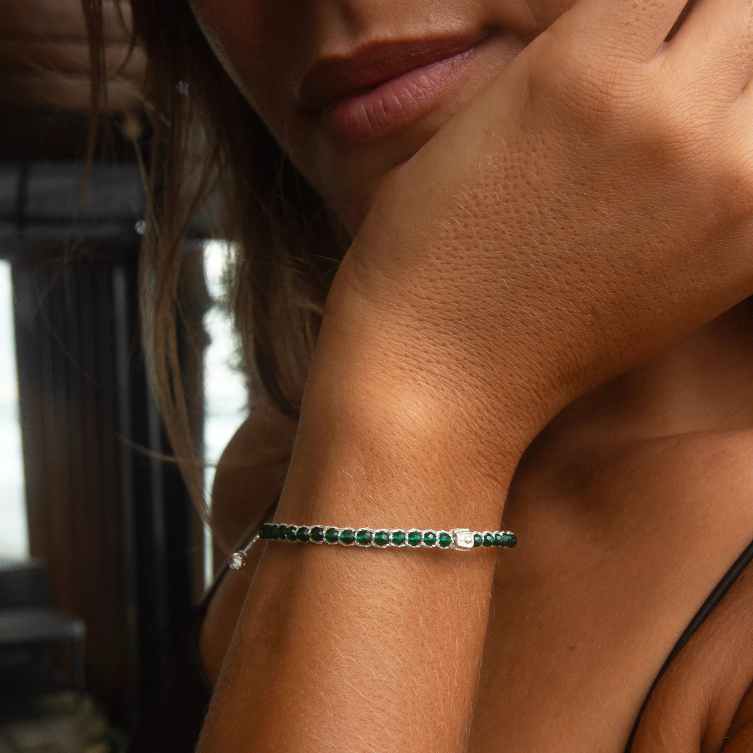 Green Spinel Bracelet | Silver