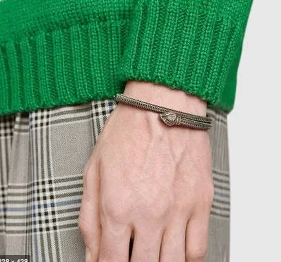 Gucci Sterling Garden Hinged Snake Bangle