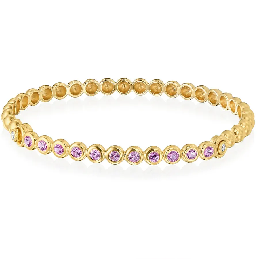 Gumuchian Pink Sapphire Beaded Nutmeg Bangle