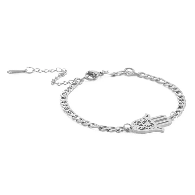 Hand of Fatima Bracelet Stainless Steel Jewelry Fashion Accessories Men Women Jewelry