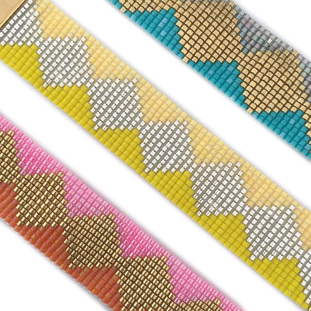 Hand Woven Soleil Bracelets with 24 Carat Gold Plated Beads - Stackable and Colorful Jewelry