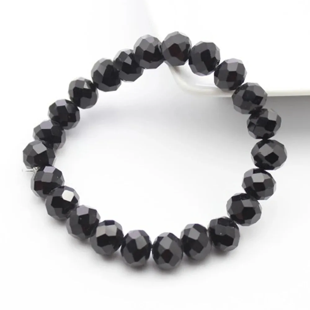 Handmade Women's Rhinestone Glass Crystal Beaded Round Beads Stretch Bracelet Femme Bangle Bracelets Girl Wrap Jewelry