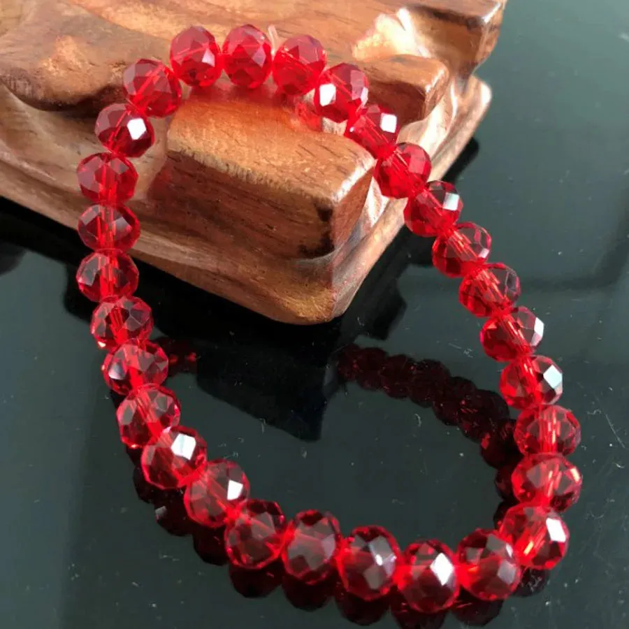 Handmade Women's Rhinestone Glass Crystal Beaded Round Beads Stretch Bracelet Femme Bangle Bracelets Girl Wrap Jewelry