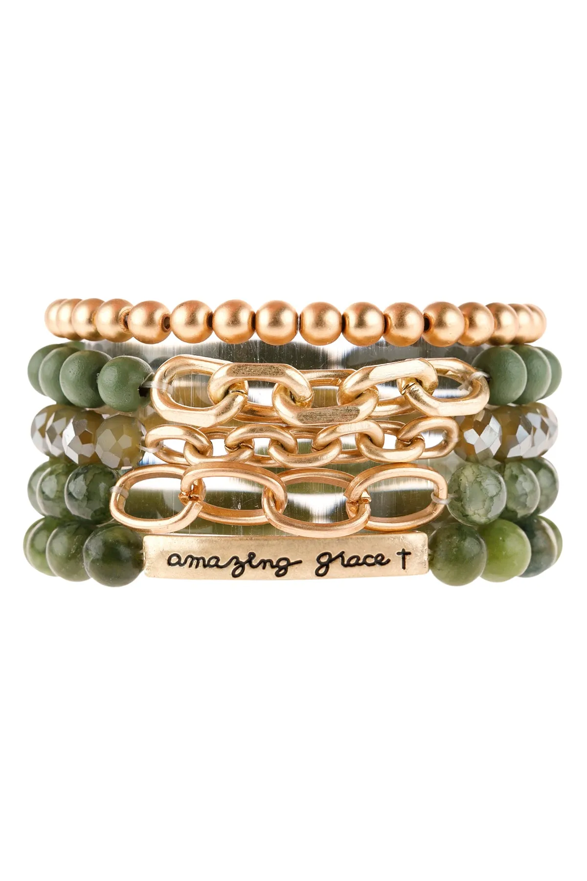 HDB2995 - "AMAZING GRACE" CHARM MULTILINE BEADED BRACELET