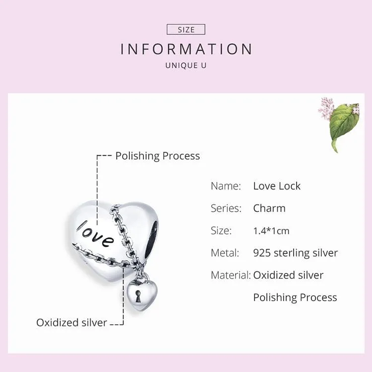 Heart Love Forever Lock Charm