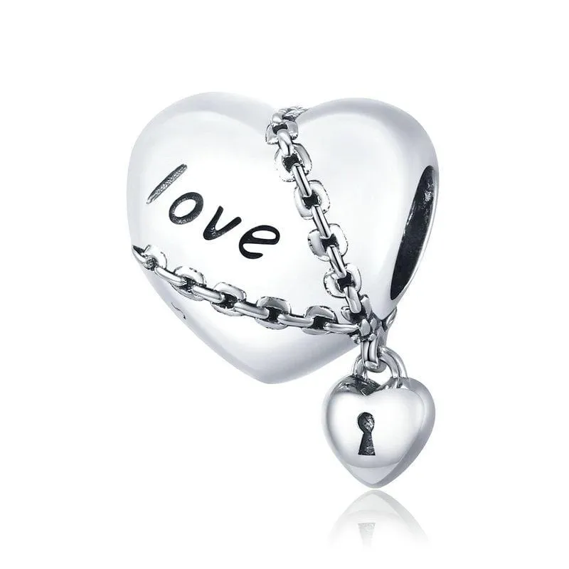 Heart Love Forever Lock Charm