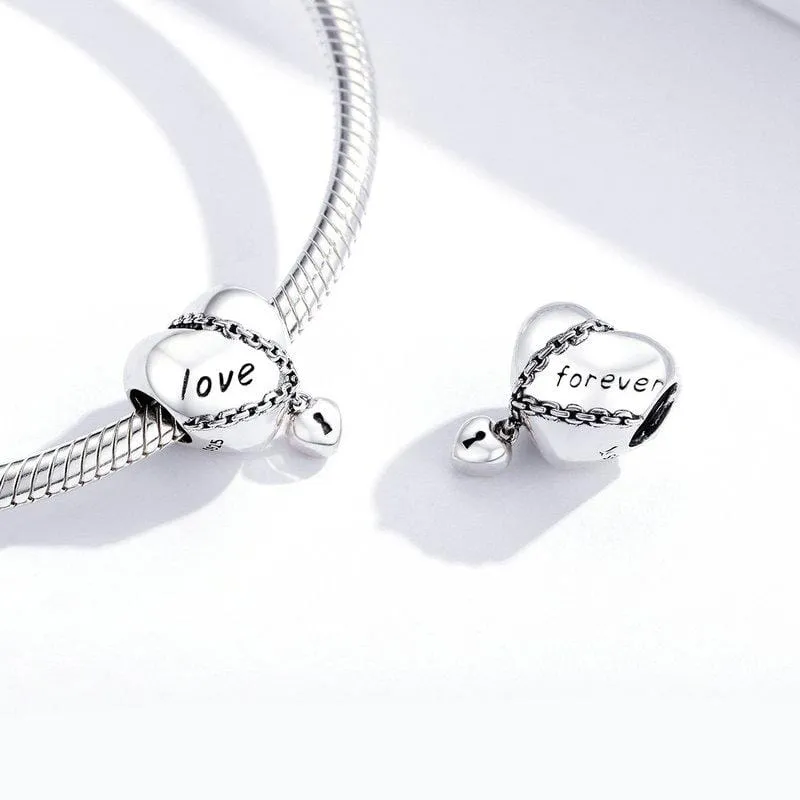 Heart Love Forever Lock Charm
