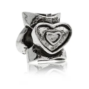 Hearts Go Round and Round Charm European Bead Compatible for Most European Snake Chain Bracelet