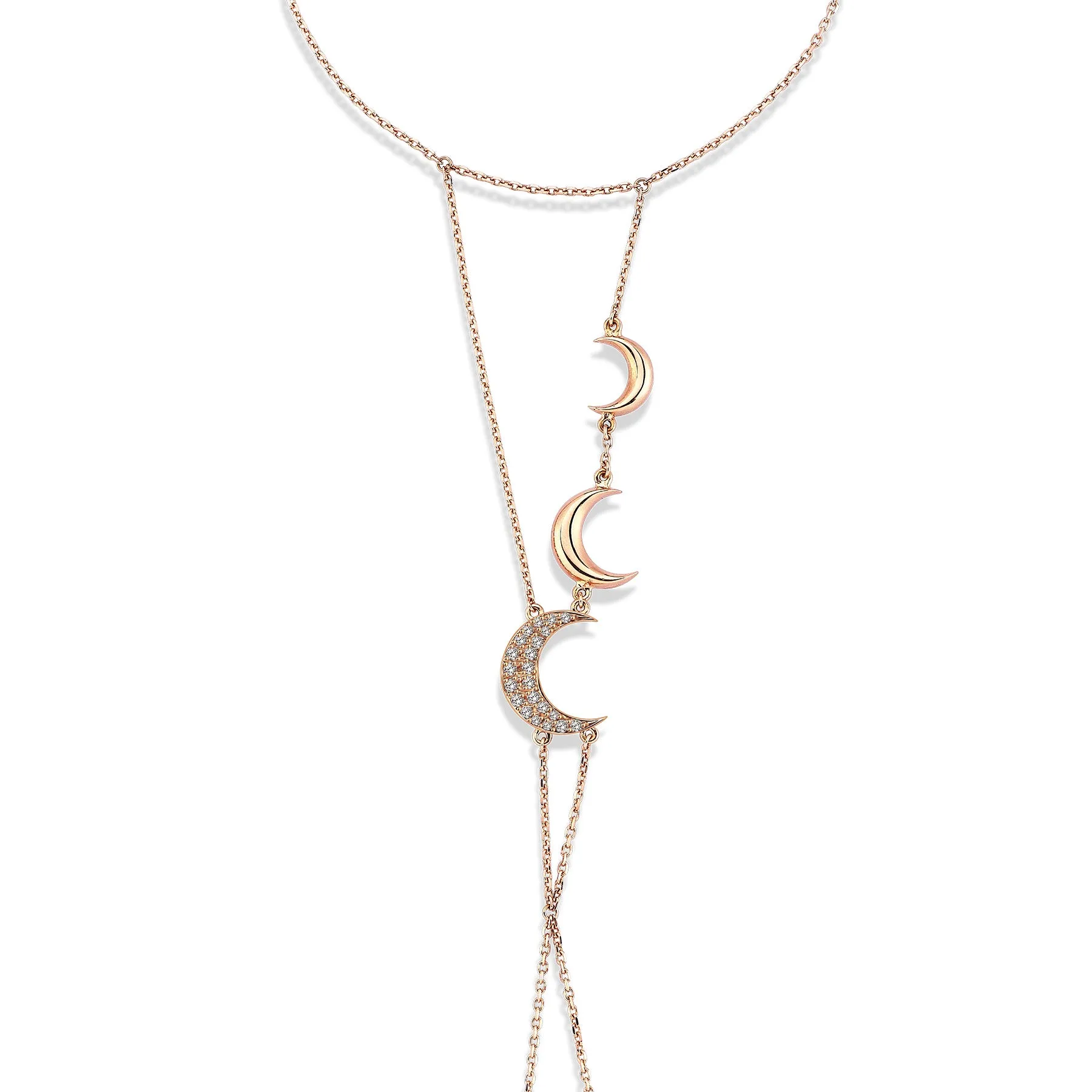 HIGH MOON THREE GRADUATED CRESCENT HAND-PIECE BRACELET